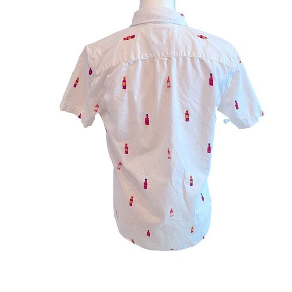 American Eagle Seriously Soft Graphic Hot Sauce Button Down Shirt Size S - Picture 2 of 4